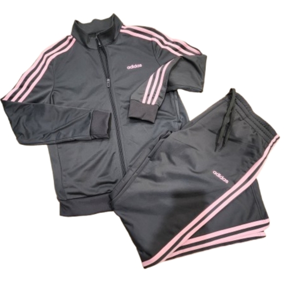 Adidas Fleece Jogger Set Gray/Pink. Womens Large - Picture 3 of 15